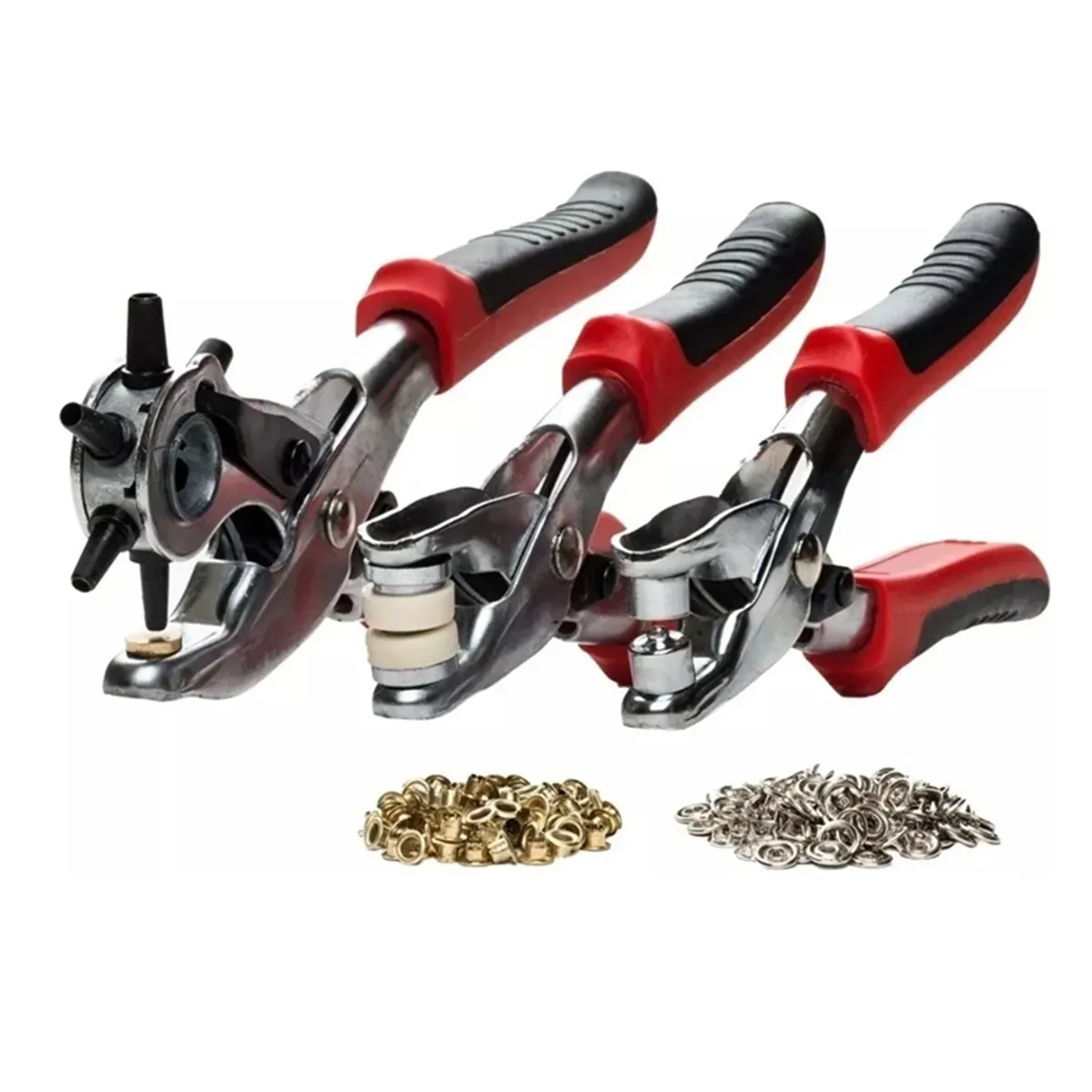 GENERICO - Set Alicates Sacabocado 3 Pieza Prensas Ojetillos Toolmak