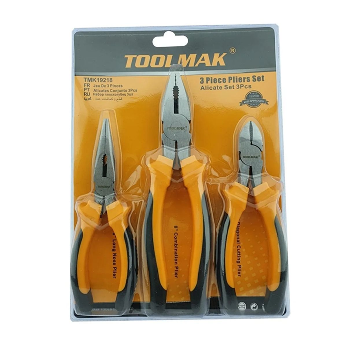 GENERICO - Set Kit Juego De Alicates 3 Piezas Toolmak