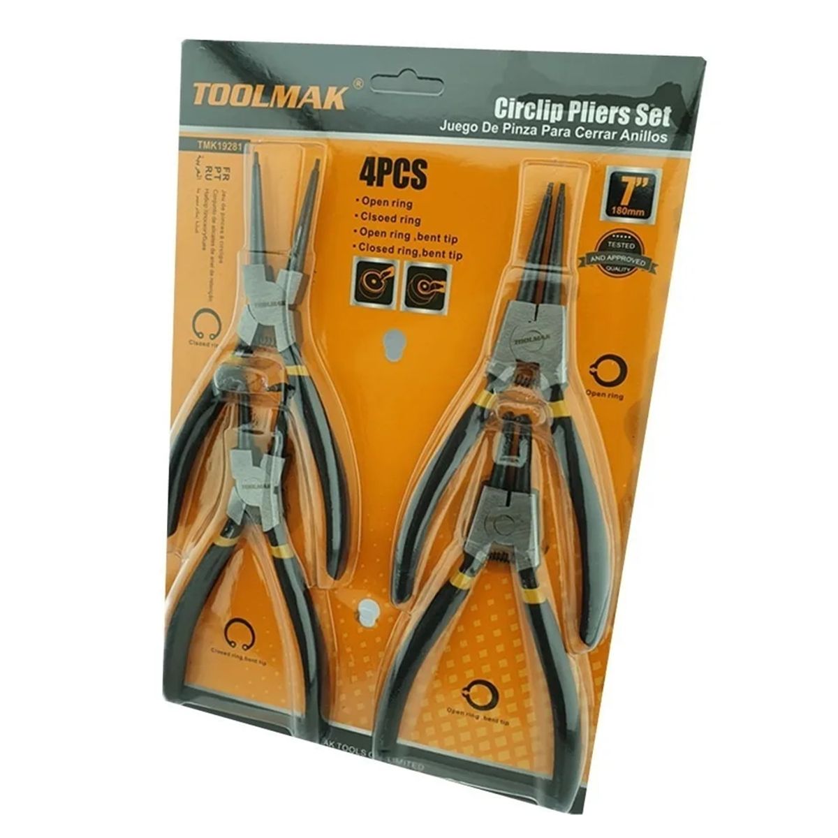 GENERICO - Juego/set/kit De Alicates Sacaseguros 7 Pulgadas Toolmak