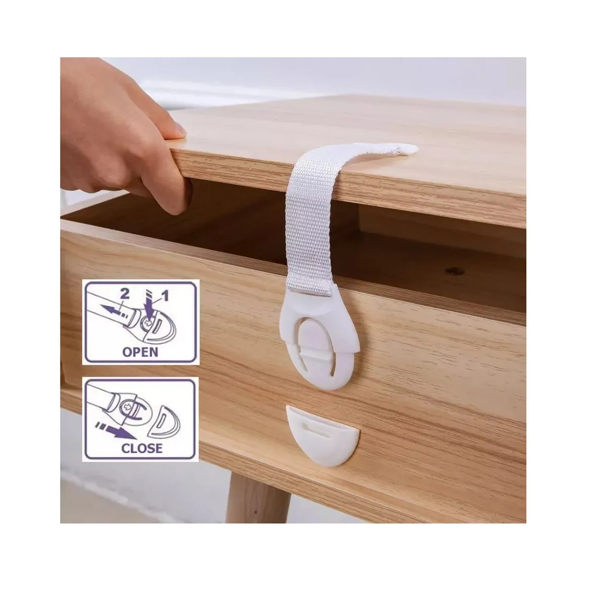 CARIBEE - Pack 4 Seguros Traba Cajones Puertas Bebes