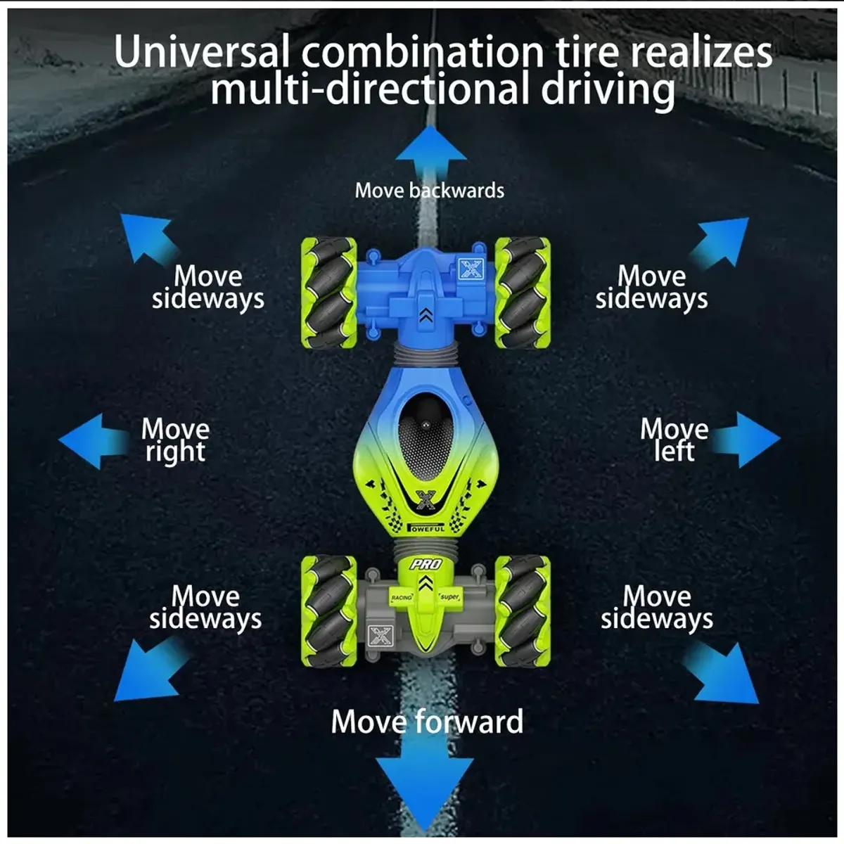 STARTECHOFFICE - Auto control Remoto RC 3 Modos Sensor movimiento Rotación 360° 2.4GHz 100 Metros