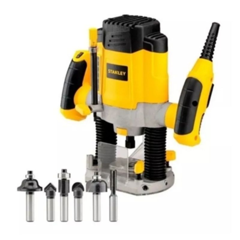 STANLEY - Fresadora Rebajadora Router Tupi 1200w Stanley + 6 Fresas