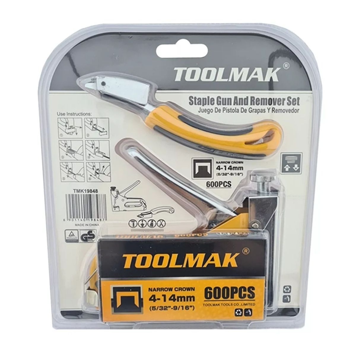 GENERICO - Kit Grapadora Manual 4-14mm  Removedor De Grapas Toolmak