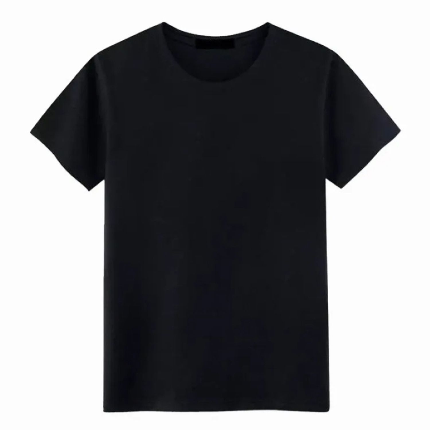 Polera Algodón Negra Manga Corta Cuello Redondo – BY DELUXE Chile