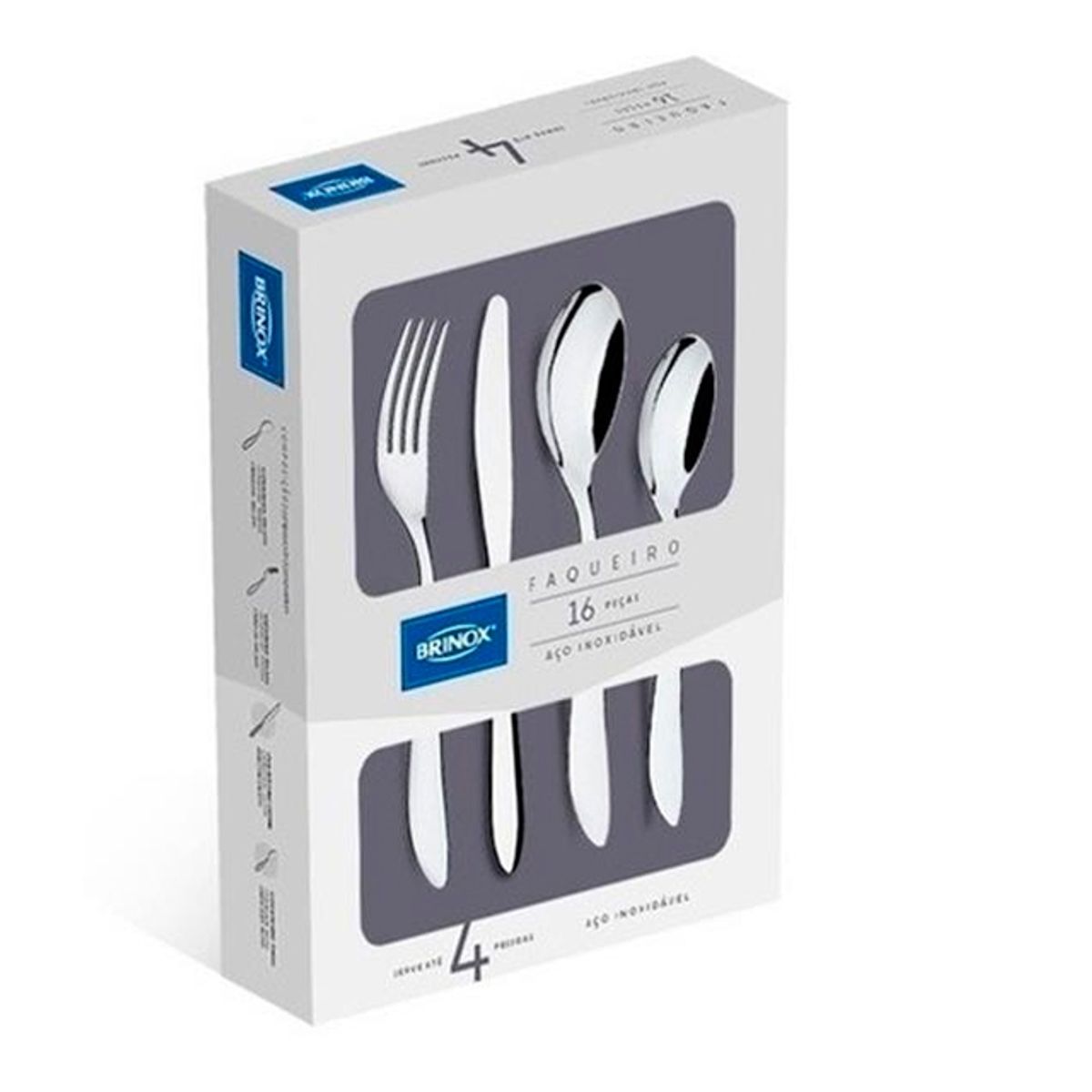 BRINOX - Juego de Cubiertos Acero Inoxidable 16 Piezas Brinox Bellagio