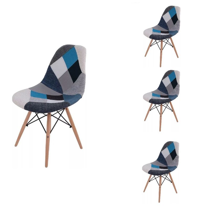 EAMES - Pack 4 Silla Eames Patchwork Comedor  Vintage OP618F