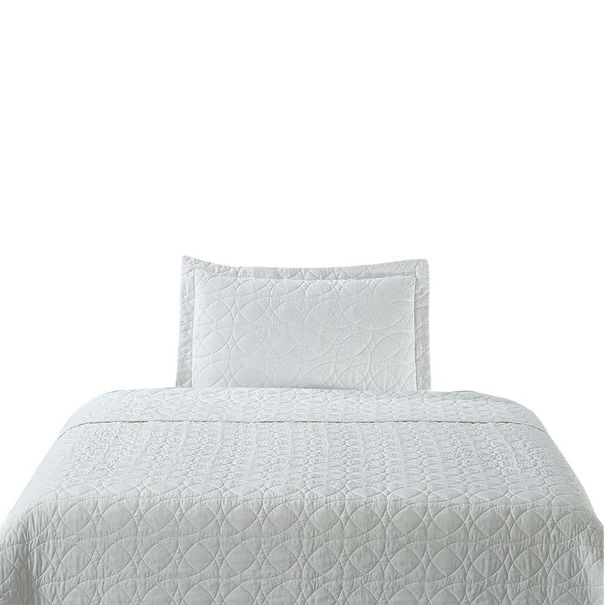 VEKKAHOME - QUILT SINGLE WHITE BEIGE
