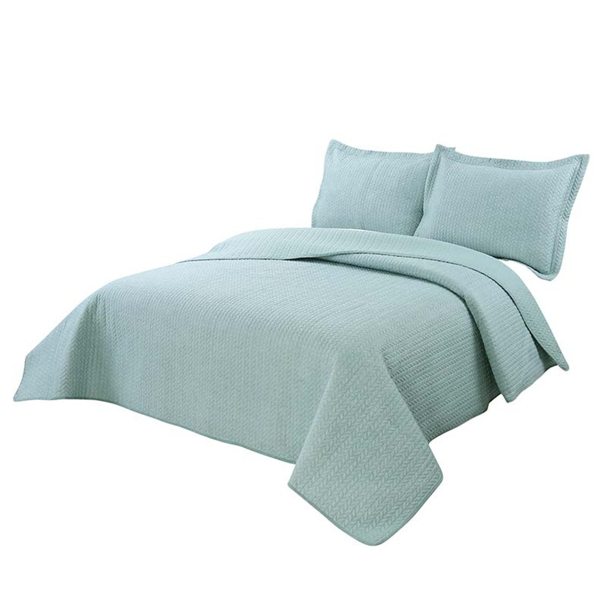 VEKKAHOME - QUILT SUPER KING AQUA PLATA