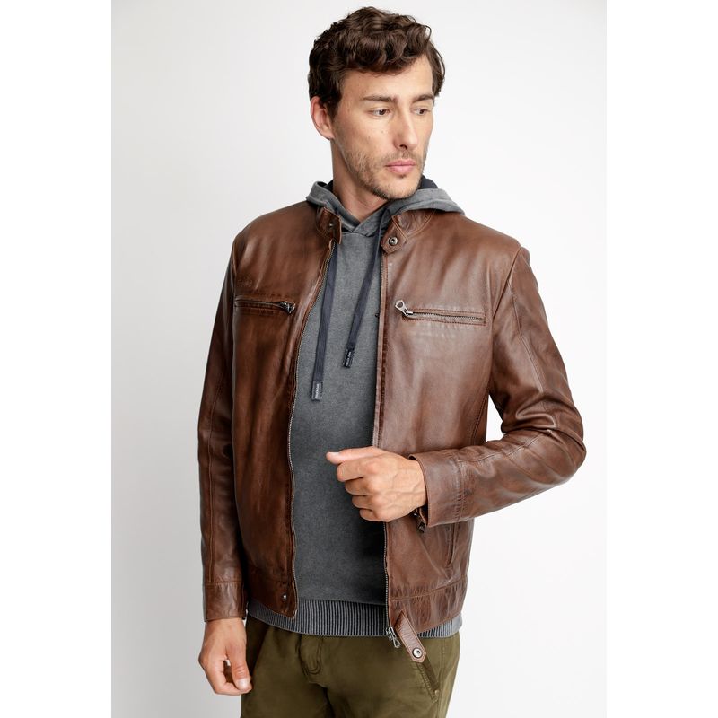FEROUCH - Chaqueta Cuero Memphis Marrón Ferouch