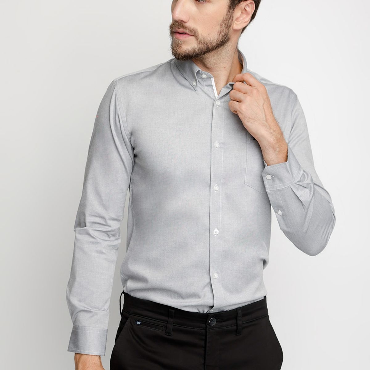 FEROUCH - Camisa Oxford F Gris Ferouch