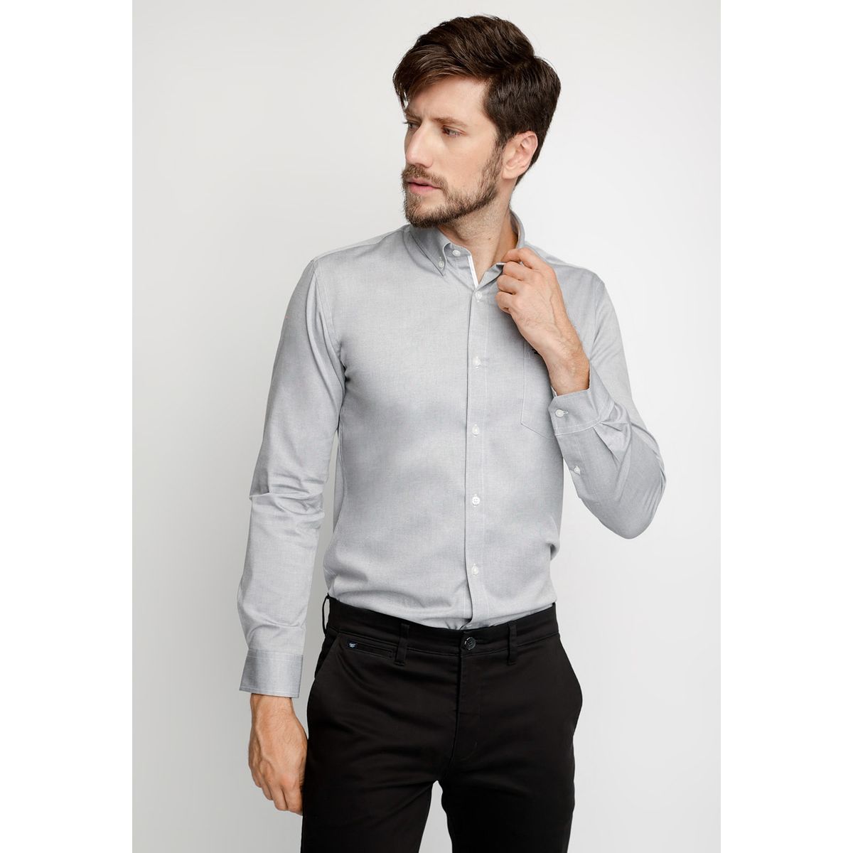 FEROUCH - Camisa Oxford F Gris Ferouch