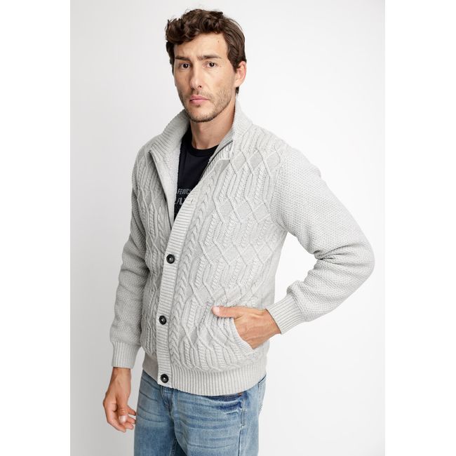 FEROUCH - Cardigan Sherpa New York Gris Ferouch