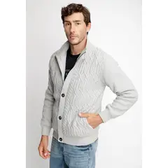 FEROUCH - Cardigan Sherpa New York Gris