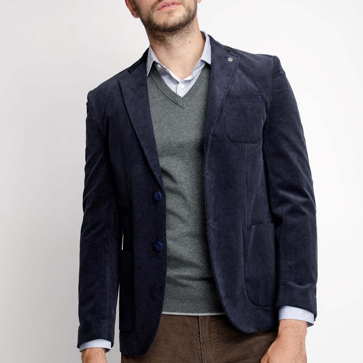 FEROUCH - Blazer Corduroy Albany Fj Azul Ferouch