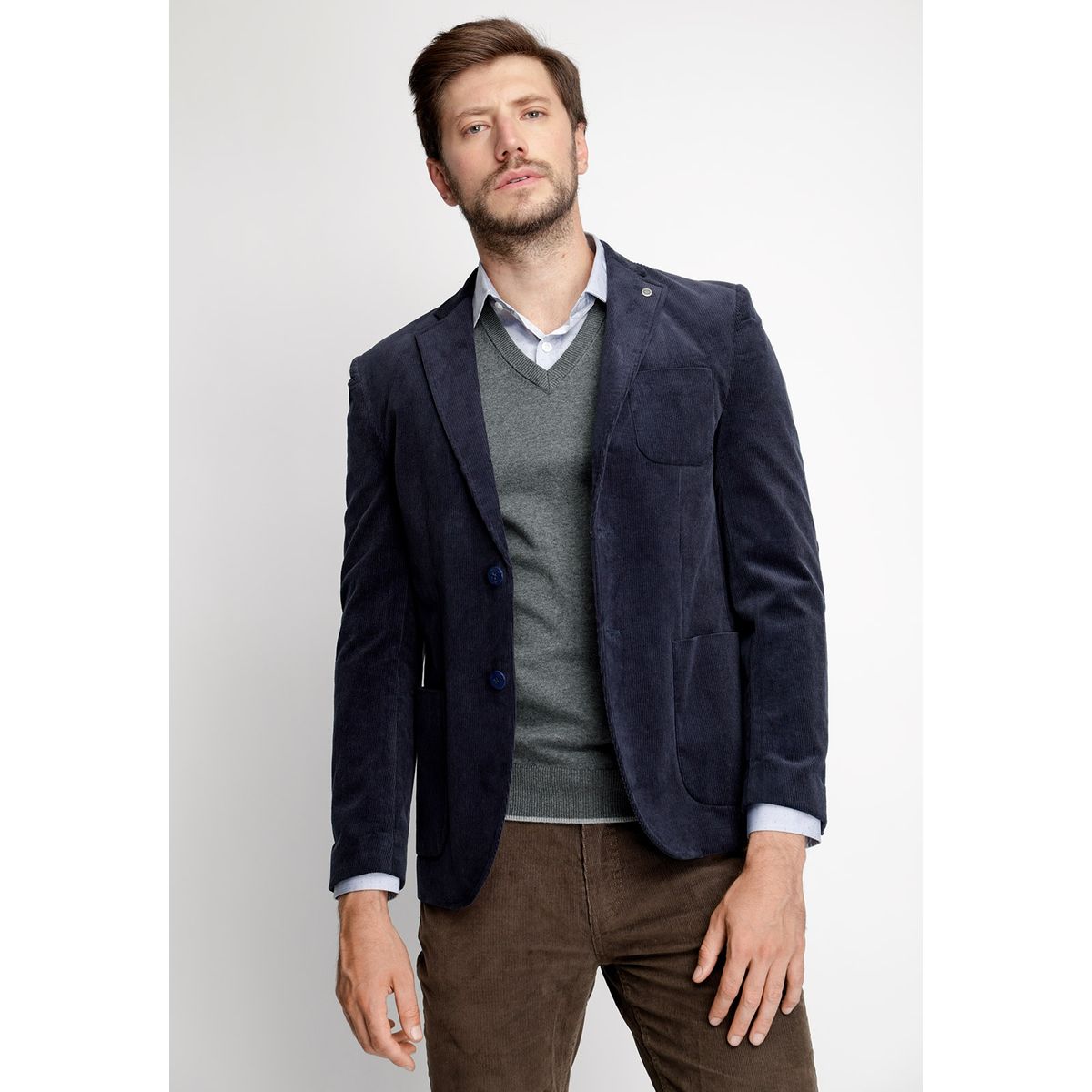 FEROUCH - Blazer Corduroy Albany Fj Azul Ferouch