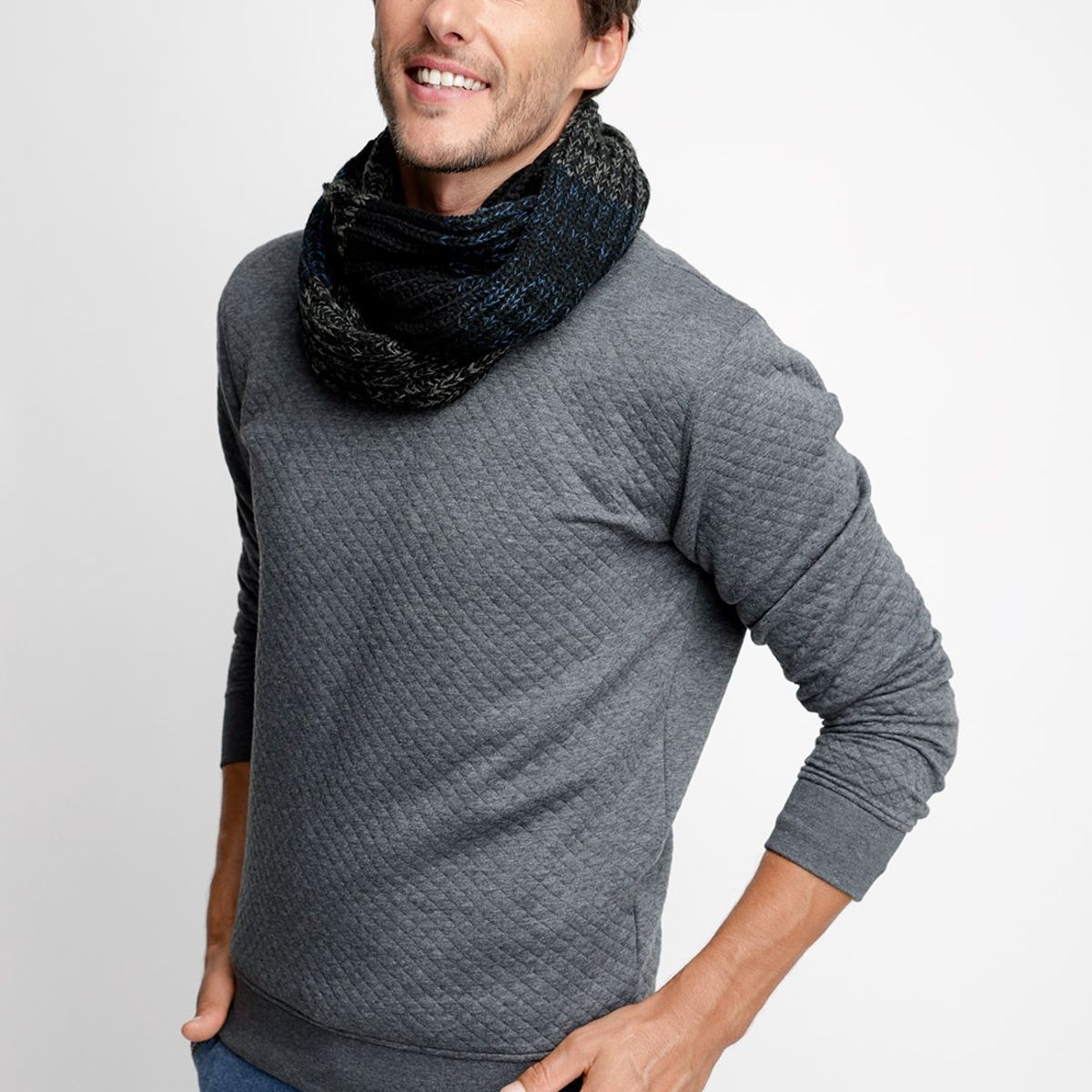 FEROUCH - Polera Básica Manga Larga Gris Ferouch