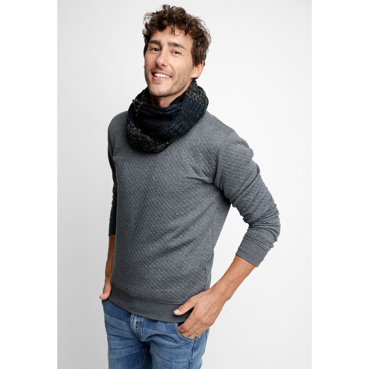 FEROUCH - Polera Básica Manga Larga Gris Ferouch