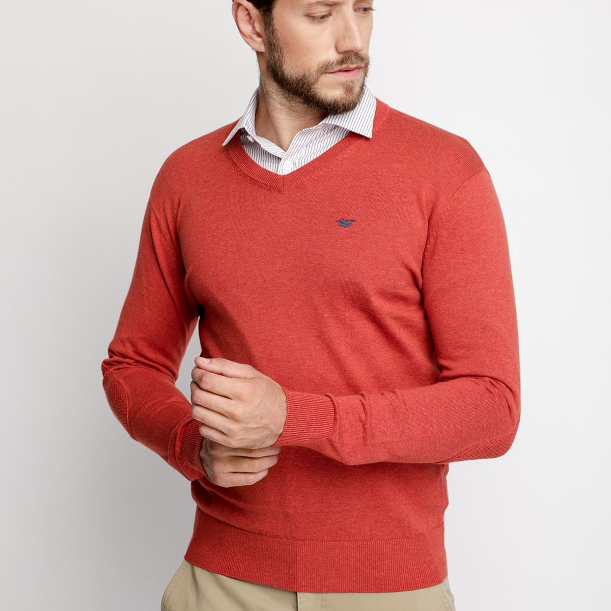 FEROUCH - Sweater Melange Smart Casual Marrón Ferouch
