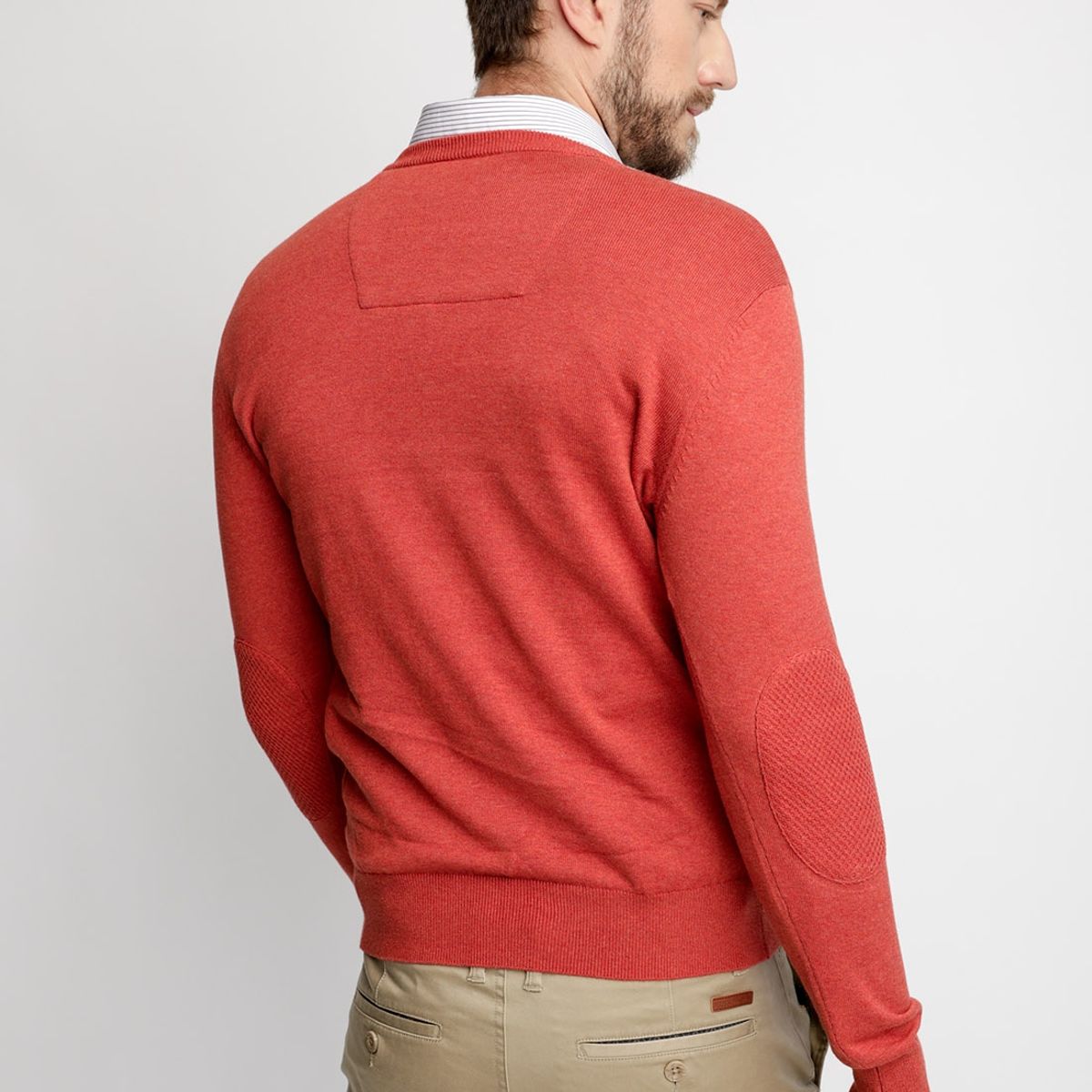 FEROUCH - Sweater Melange Smart Casual Marrón Ferouch