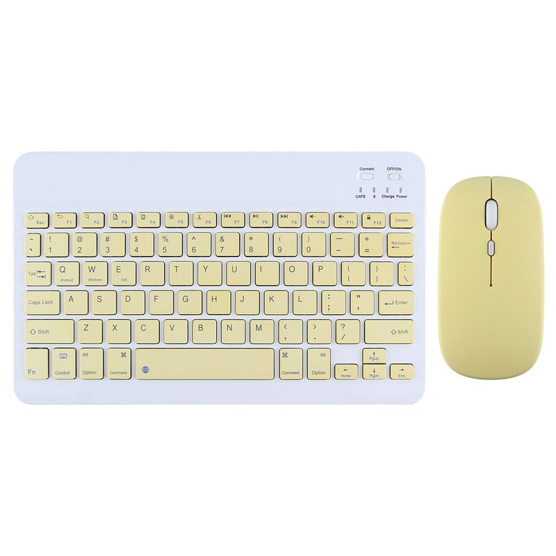 GENERICO - Teclado Inalámbrico mouse inalámbrico amarillo EXCELENTE DISEÑO