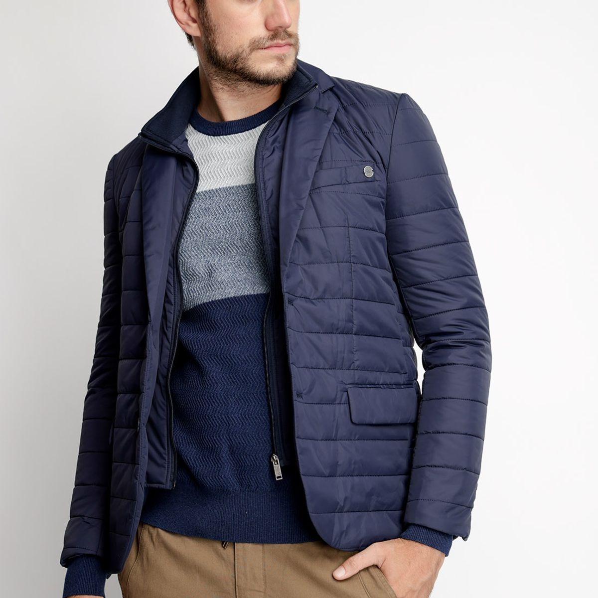 FEROUCH - Blazer Brooklyn Padding F Azul Ferouch