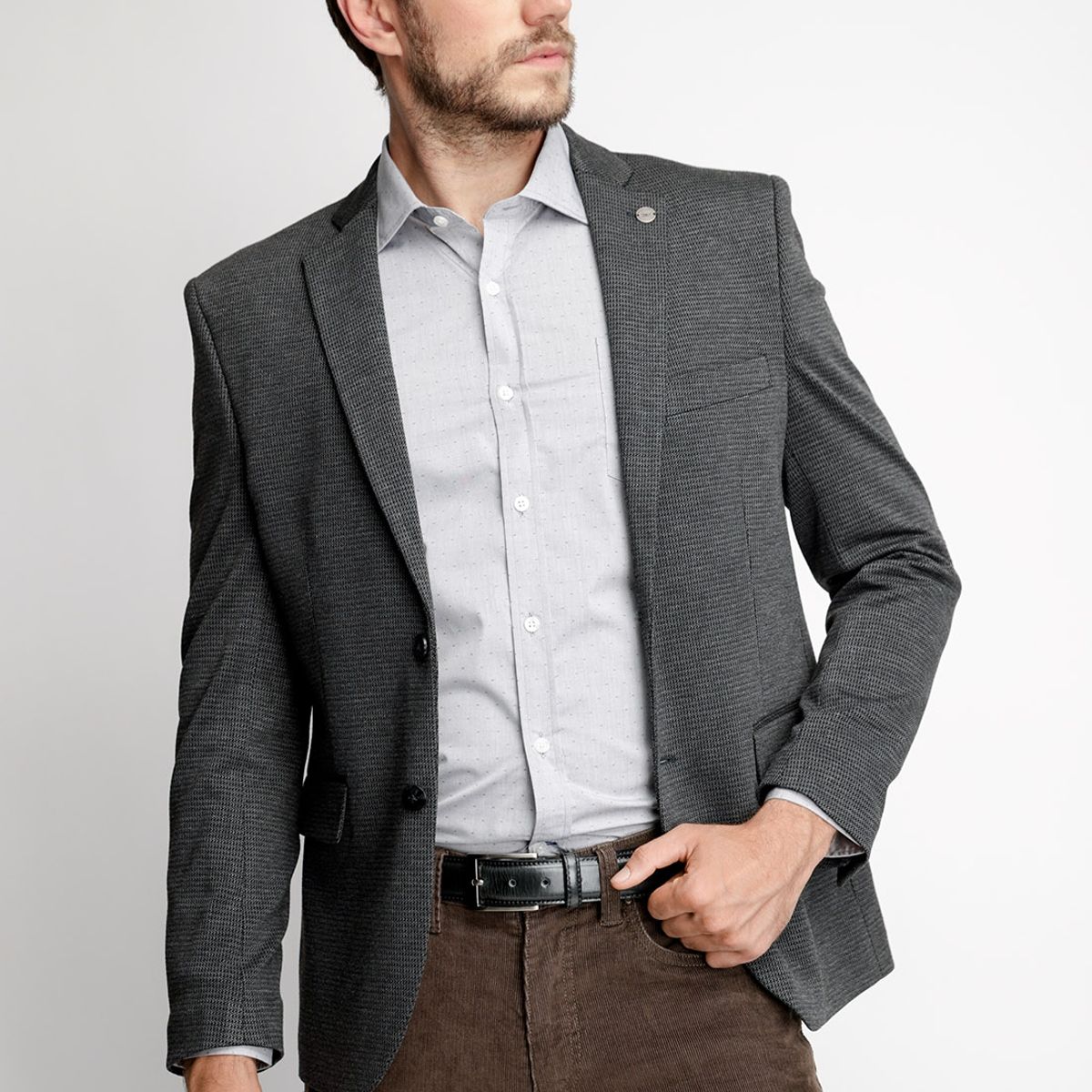 FEROUCH - Blazer Mini Checkered F Gris Ferouch