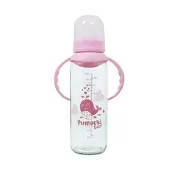 PUMUCKI - Mamadera De Vidrio 250ml Rosada Niña