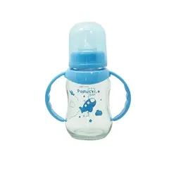 PUMUCKI - Mamadera De Vidrio 130 Ml Celeste Niño