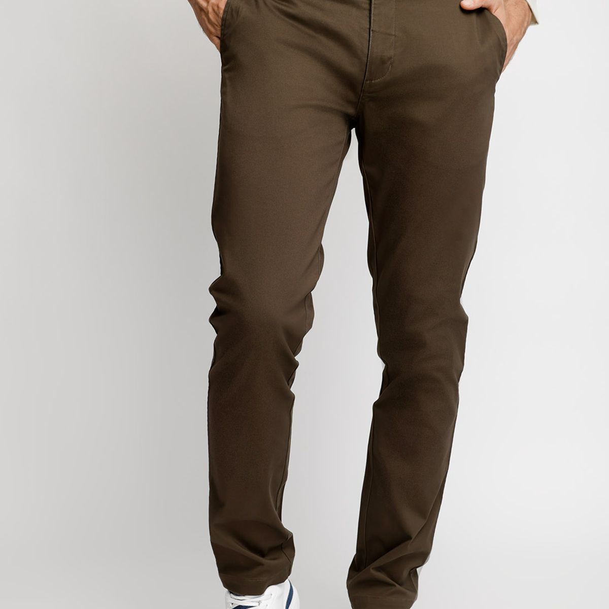 FEROUCH - Pantalón Twill Sin Pliegues Slim L/33 Gris Ferouch