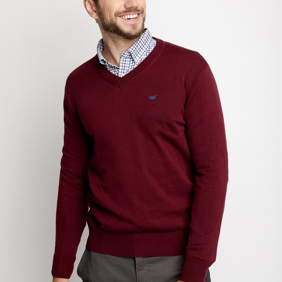 FEROUCH - Sweater Smart Casual Rojo Ferouch