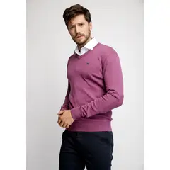 FEROUCH - Sweater Melange Smart Casual Morado