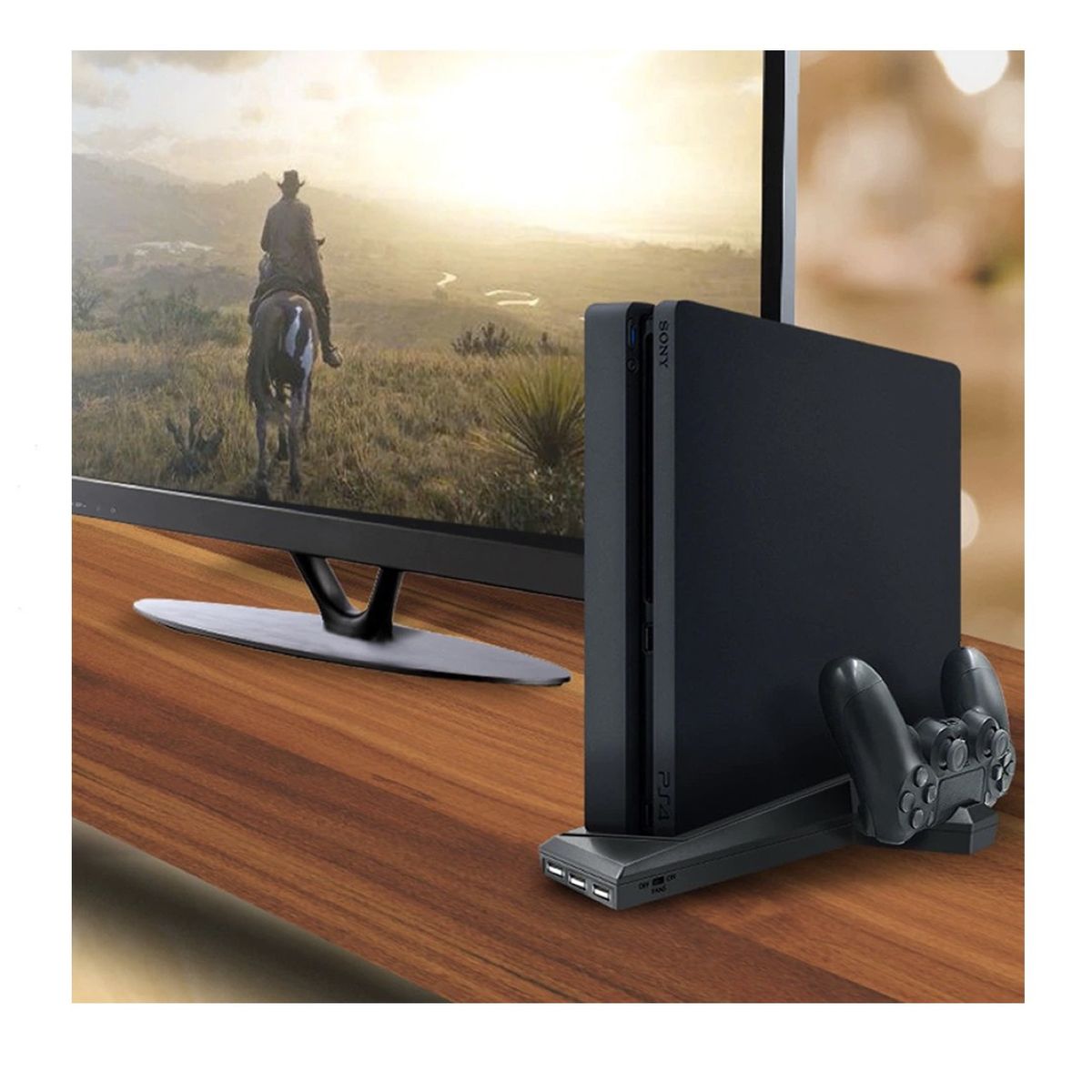 GENERICO - Soporte Vertical Enfriamiento Multifuncional Ps4 Slim 7 En 1