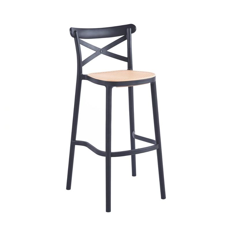 KLIK - Taburete Crossback Danubio Silla Piso Bar Terraza Exterior Negro KLIK