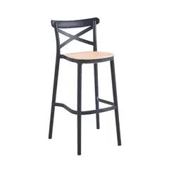 KLIK - Taburete Crossback Danubio Silla Piso Bar Terraza Exterior Negro