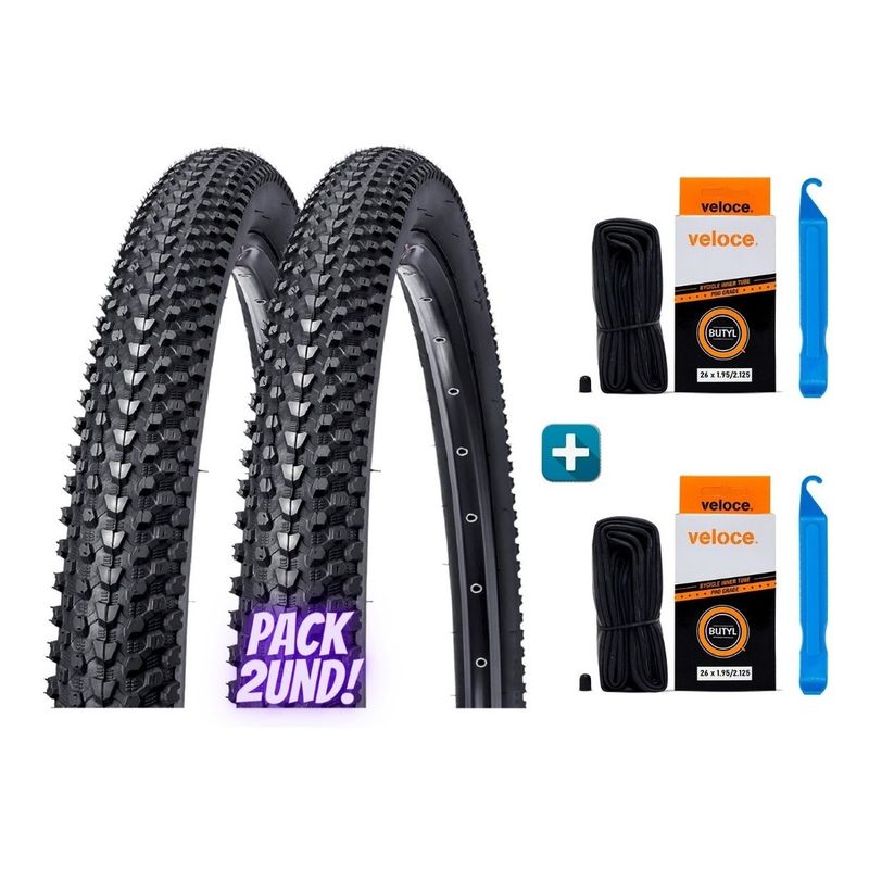 FANTOM - Pack 2 Neumaticos Camaras y Desmontadores Aro 26 X 2.10
