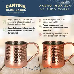 CASATUA - Mug Vasos De Cobre Set 2 Cantina Moscow Mule Coctel Tragos - Cafe