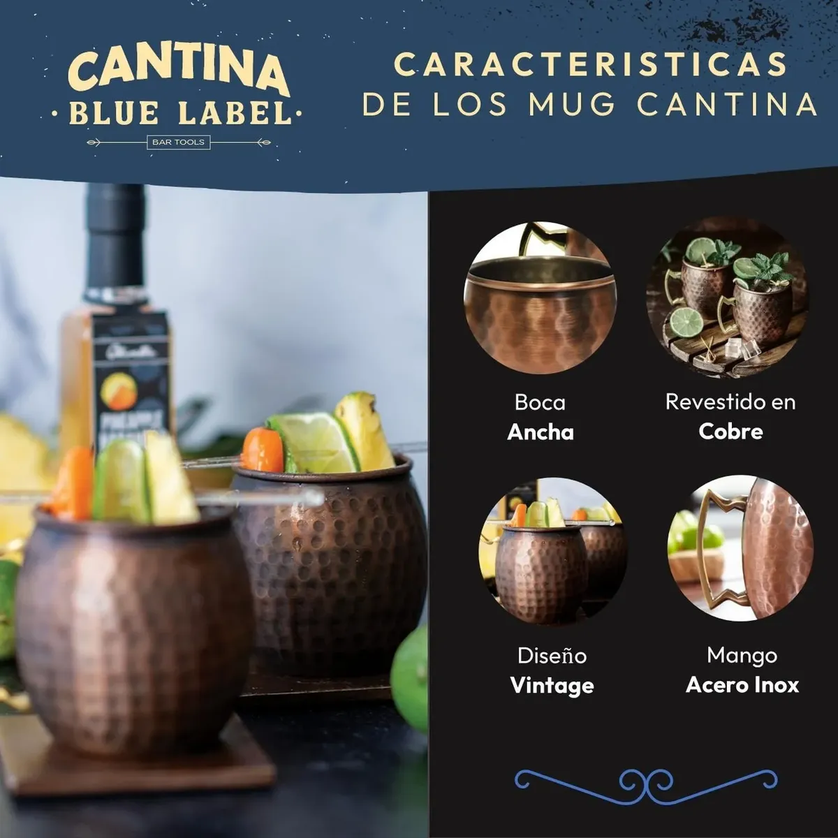 CASATUA - Mug Vasos Cobre Set De 2 Casatua Moscow Mule Coctel 500ml - Cafe