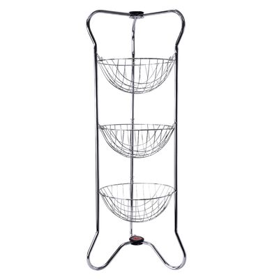 Imagen 2 del producto Frutera Redonda De Acero Cromado Plegable De 3 Niveles…