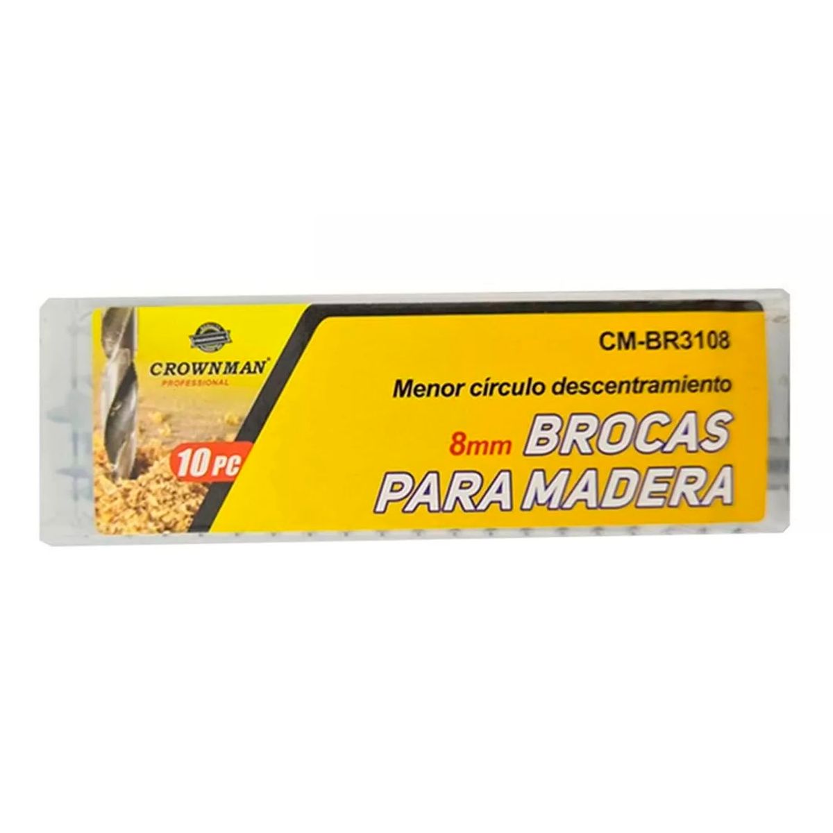 GENERICO - Kit Set Juego Brocas Para Madera 8mm 10 Piezas Crownman