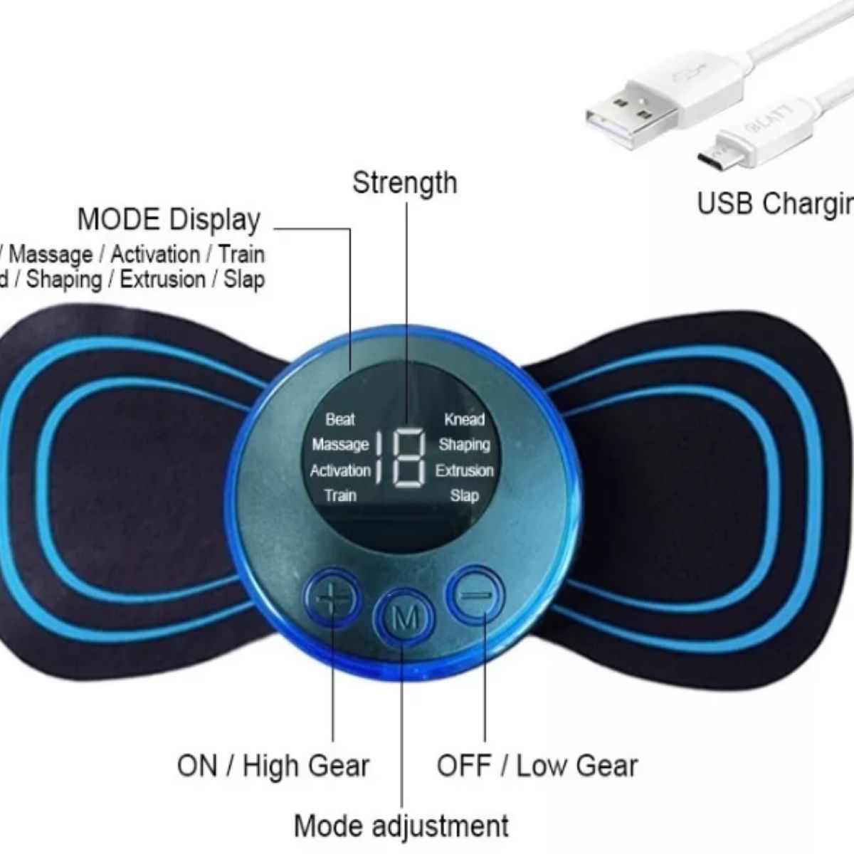 GENERICO - Pack3 Masajeador Cervical Mini Eléctrico Electro Estimulador