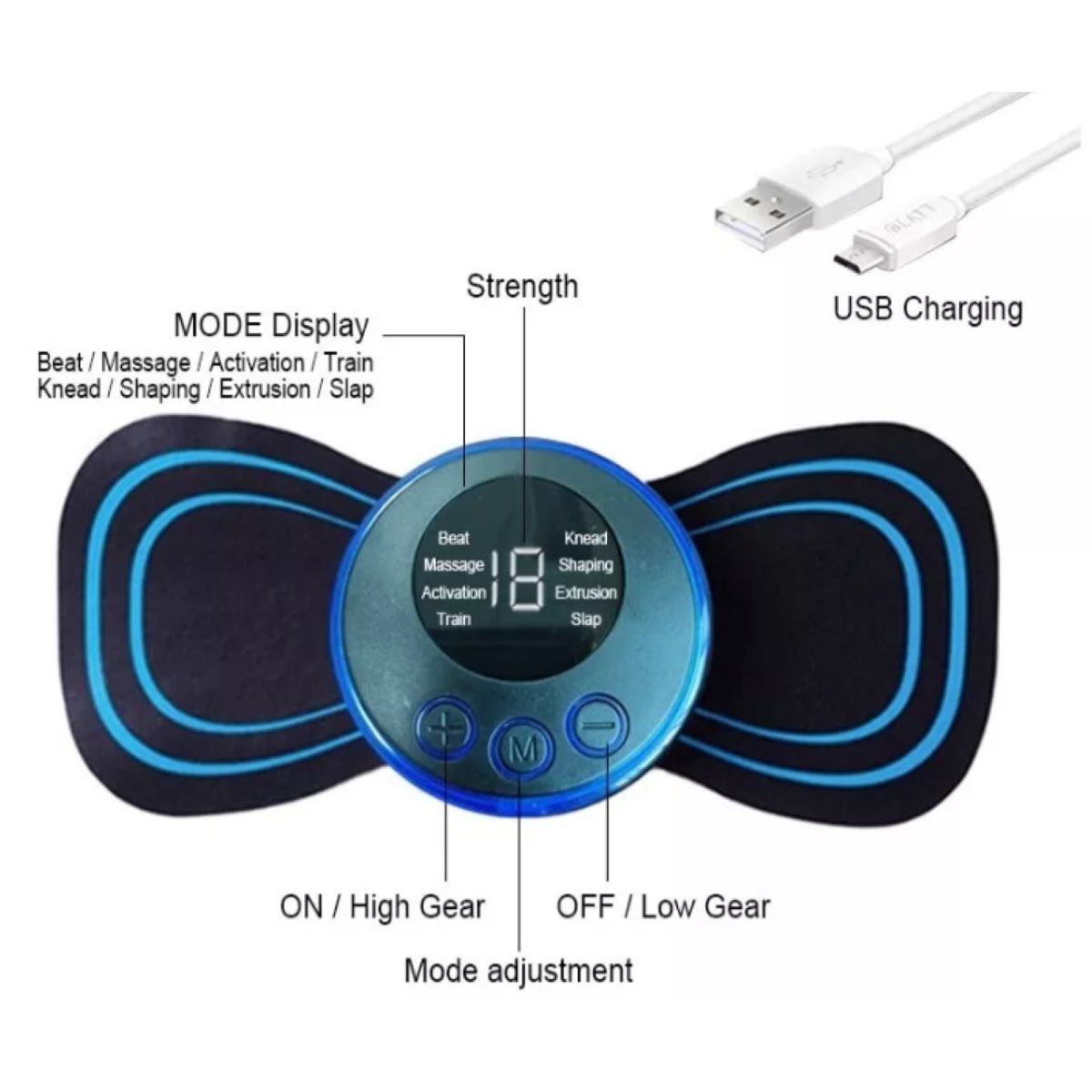 GENERICO - Pack3 Masajeador Cervical Mini Eléctrico Electro Estimulador