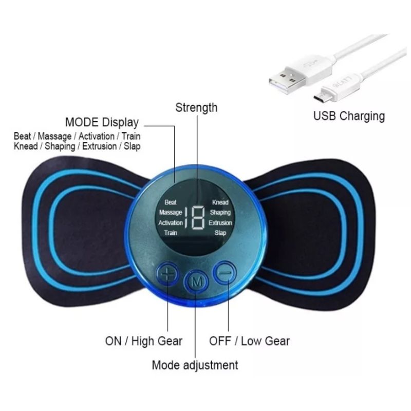 GENERICO - Pack3 Masajeador Cervical Mini Eléctrico Electro Estimulador