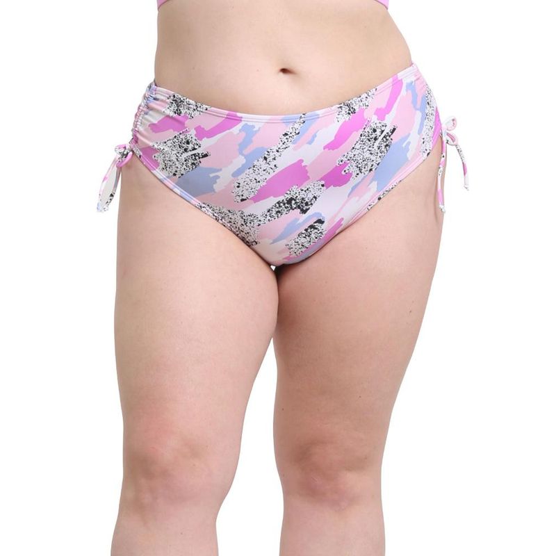 SAMIA - Bikini calzón cadera ajustable estampado lila SAMIA