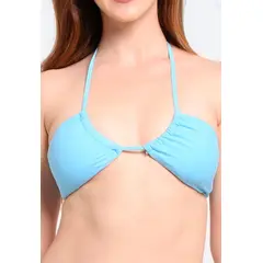 SAMIA - Bikini sin barba strapless celeste