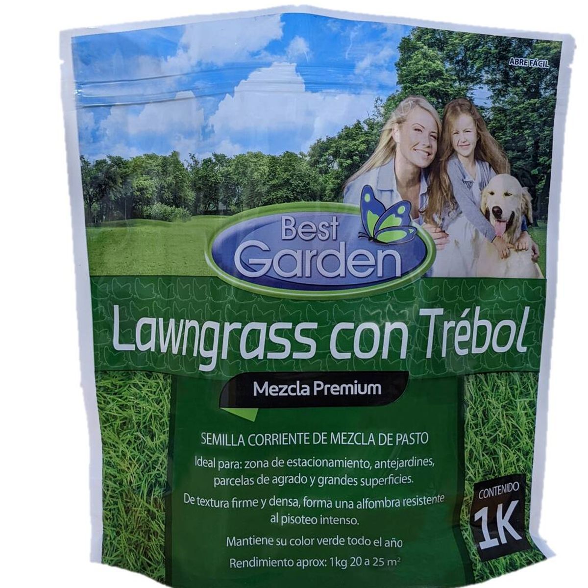 BEST GARDEN - Semilla De Césped Lawngrass Ctrébol Premium 1kg Best Garden