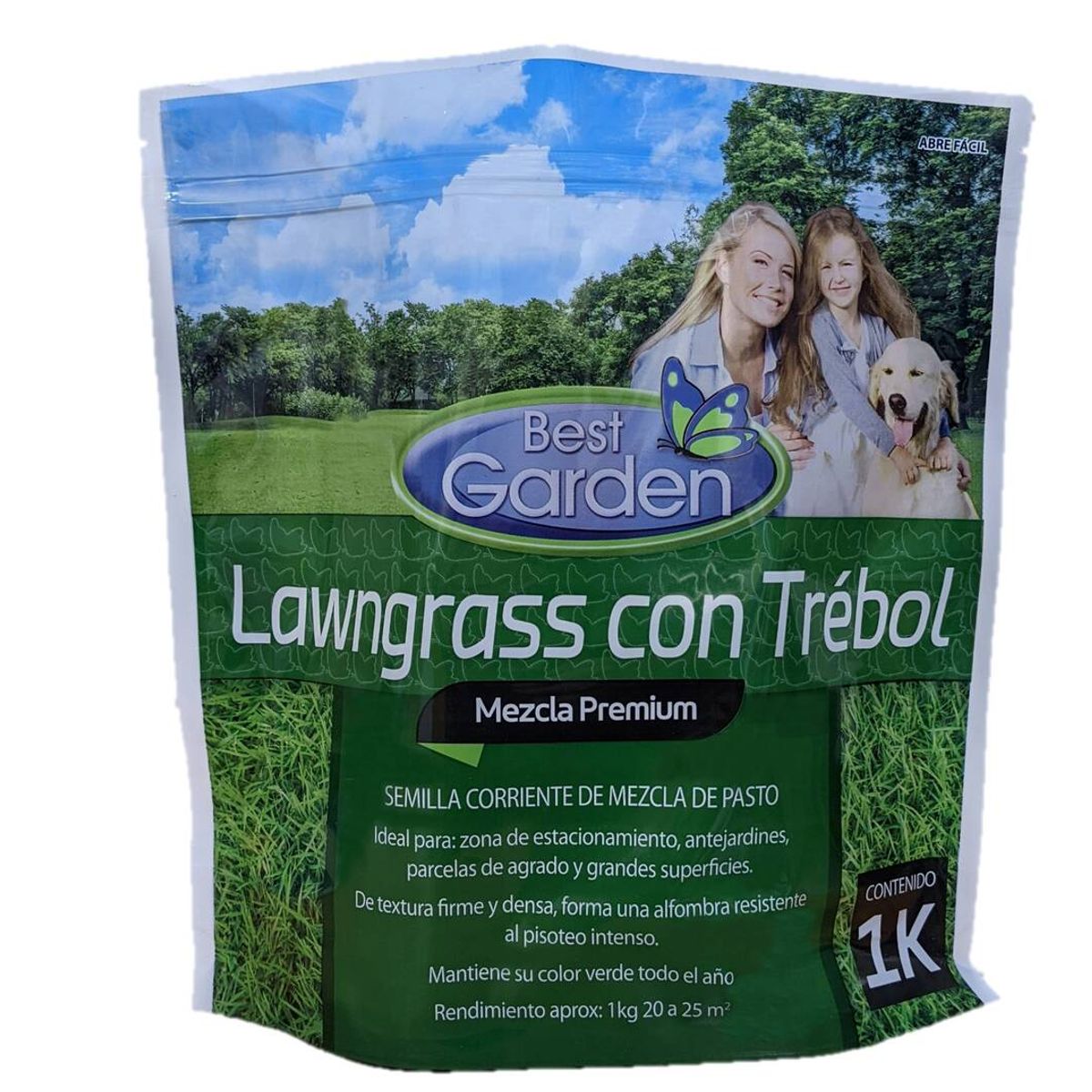 BEST GARDEN - Semilla De Césped Lawngrass Ctrébol Premium 1kg Best Garden
