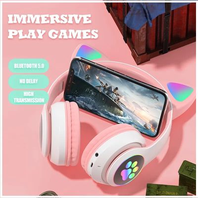 Imagen 2 del producto Audífonos inalámbricos Bluetooth RGB Orejas gato BT 5.0 ROSADO