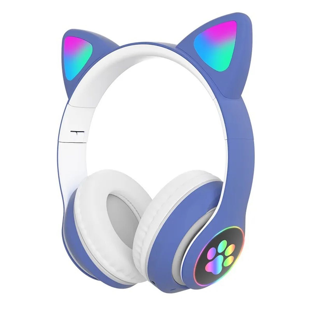 GENERICO - Audífonos inalámbricos Bluetooth RGB Orejas gato BT 5.0 MORADO