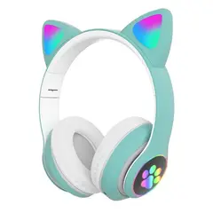 GENERICO - Audífonos inalámbricos Bluetooth RGB Orejas gato BT 5.0