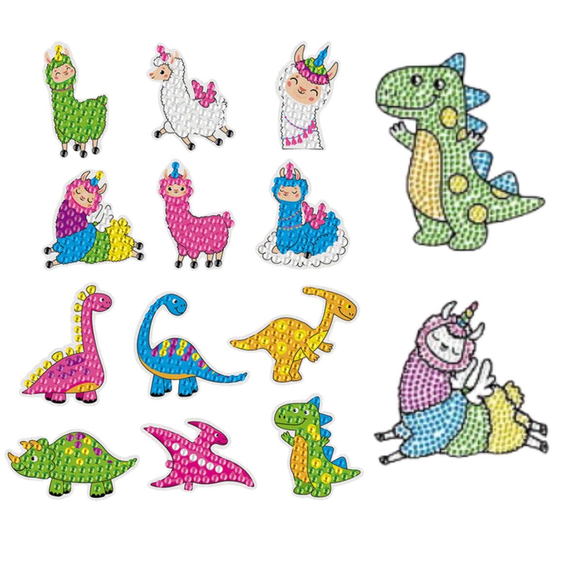 GENERICO - Kit Sticker pintura diamantes - Dino II